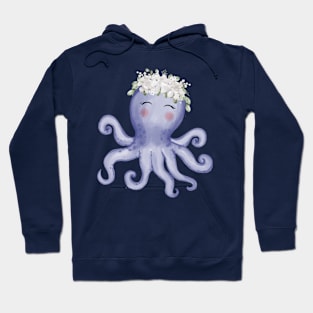 Octopus Flower Watercolor Hoodie